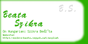 beata szikra business card